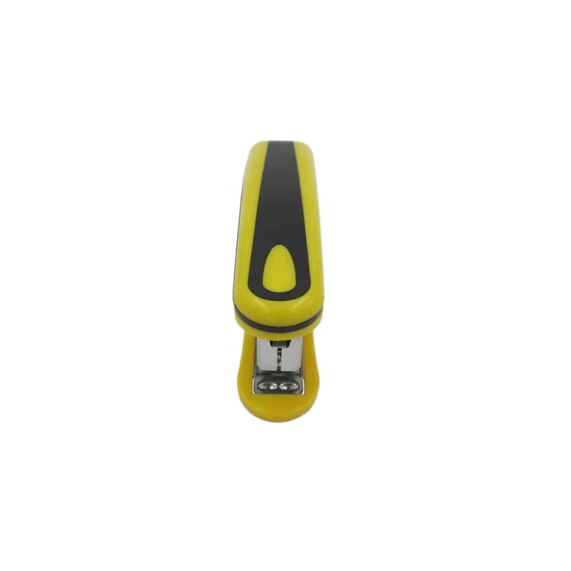 Very professional yellow color high quality half strip office school used stapler with metal staple remover