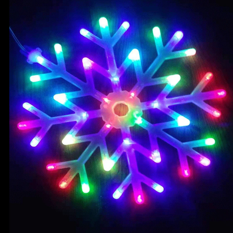 Hot Selling Christmas Outdoor Waterproof Lights Decoration Holiday Shape Decoration Pendant Led Snowflake String Flashing Lights