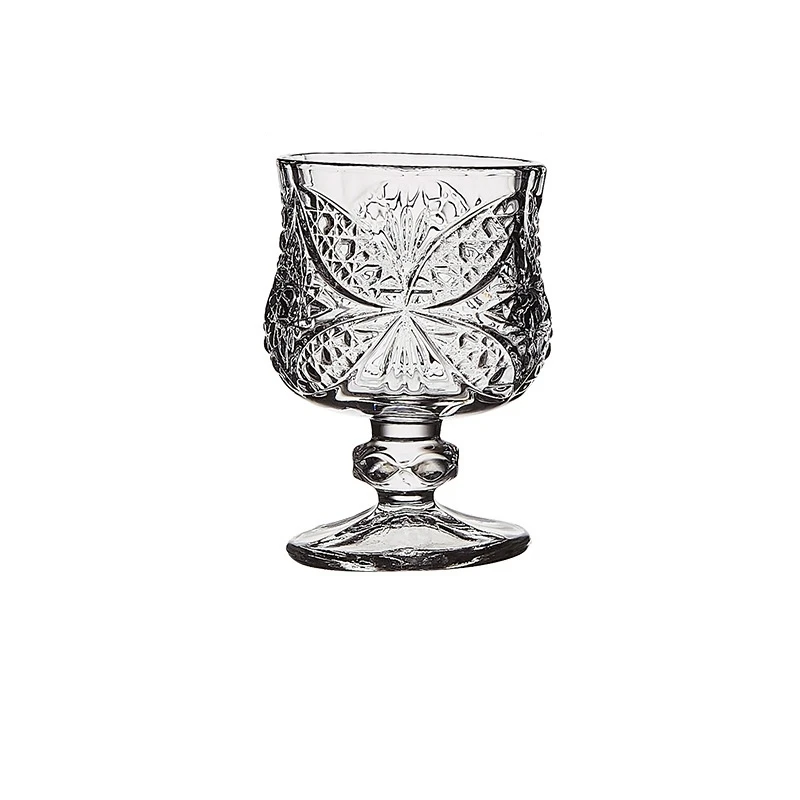 Wedding Party Whiskey White Drinking Glasses Water Cup Vintage Embossed Diamond Lead-free Crystal Red Wine Glass