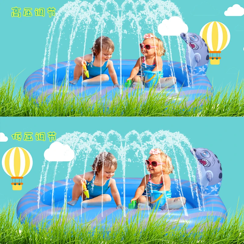 New Inflatable Dinosaur Paddling Pool Inflatable Spray Swimming Toy Dinosaur Fountain Pool