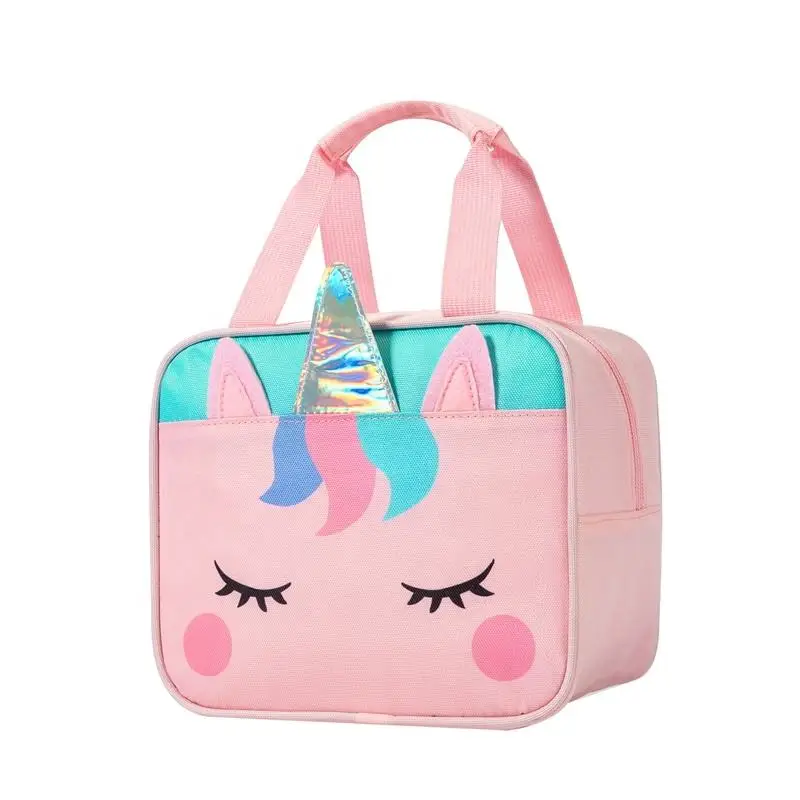 Children Lunch Bag for Kids School Aluminum Food Thermal Box Handle Bag Cute Fashion Animal Dinosaur Insulated Portable