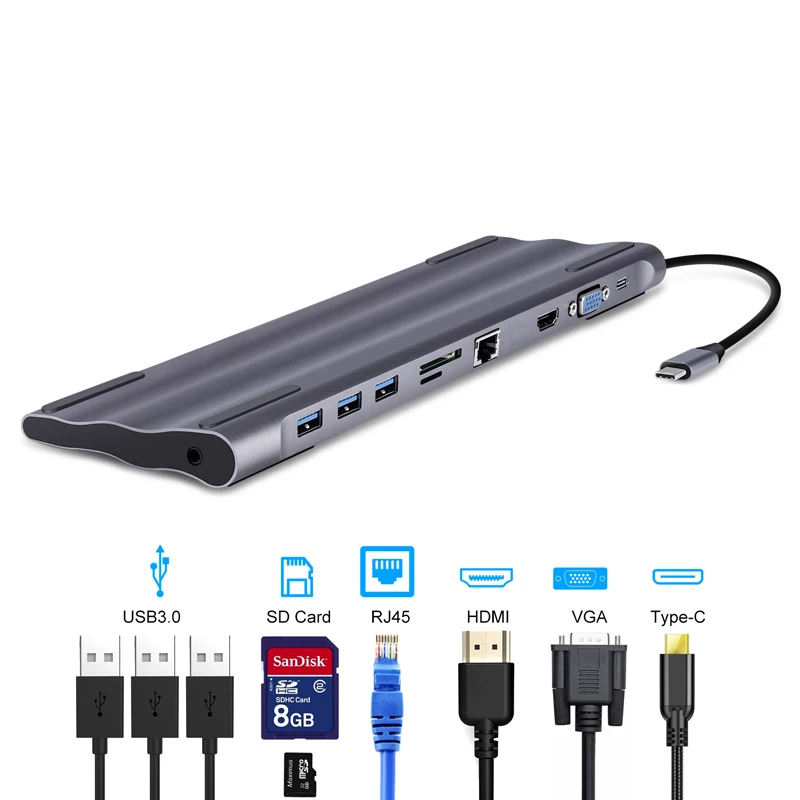  Кабель с разъемом USB типа C док-станция для док-станции ноутбуков Usb 3 0 Usb-C TYPE-C Hub адаптер ноутбука Apple Тип