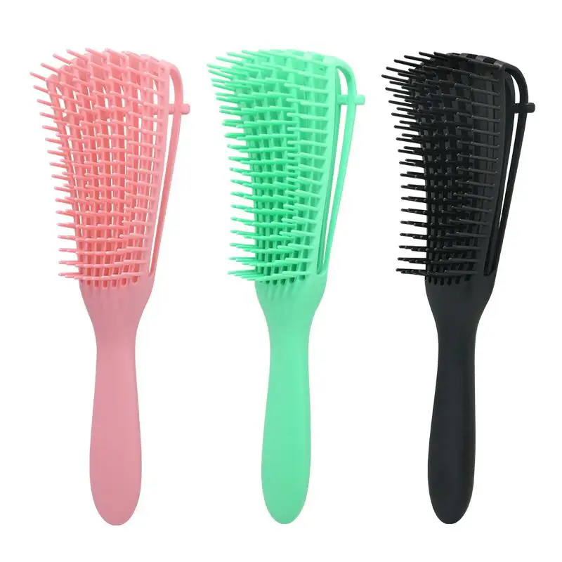
Wholesale custom logo products eight rows detangling massage detangle hair brush for curly hair brush 
