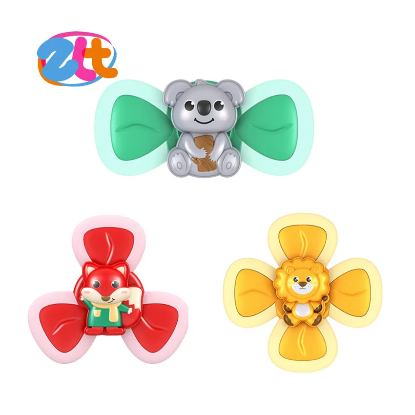 Child Suction Cup Turntable Spinning Top Toys Animals Spin Sucker Children Bath Teething Fidget Spinner Early EducatIon Toys