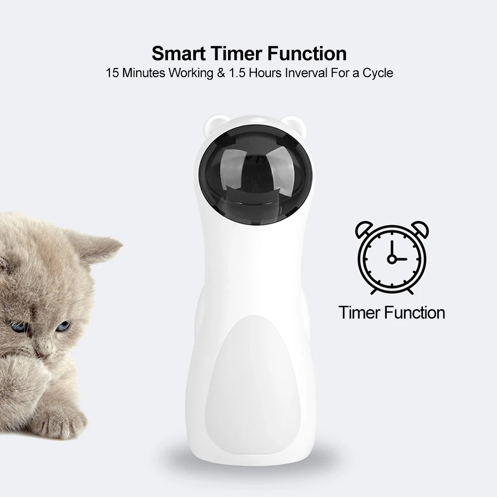 USB зарядка мульти-англ регулировать Обучение Забавный вращающийся Pet светодиодный лазерные игрушки умное автоматическое тренировка кота