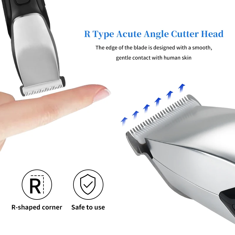 Men Electric Cordless Household Hair Trimmer Baldheaded Haircut Machine Professional Electric Hair Clippers