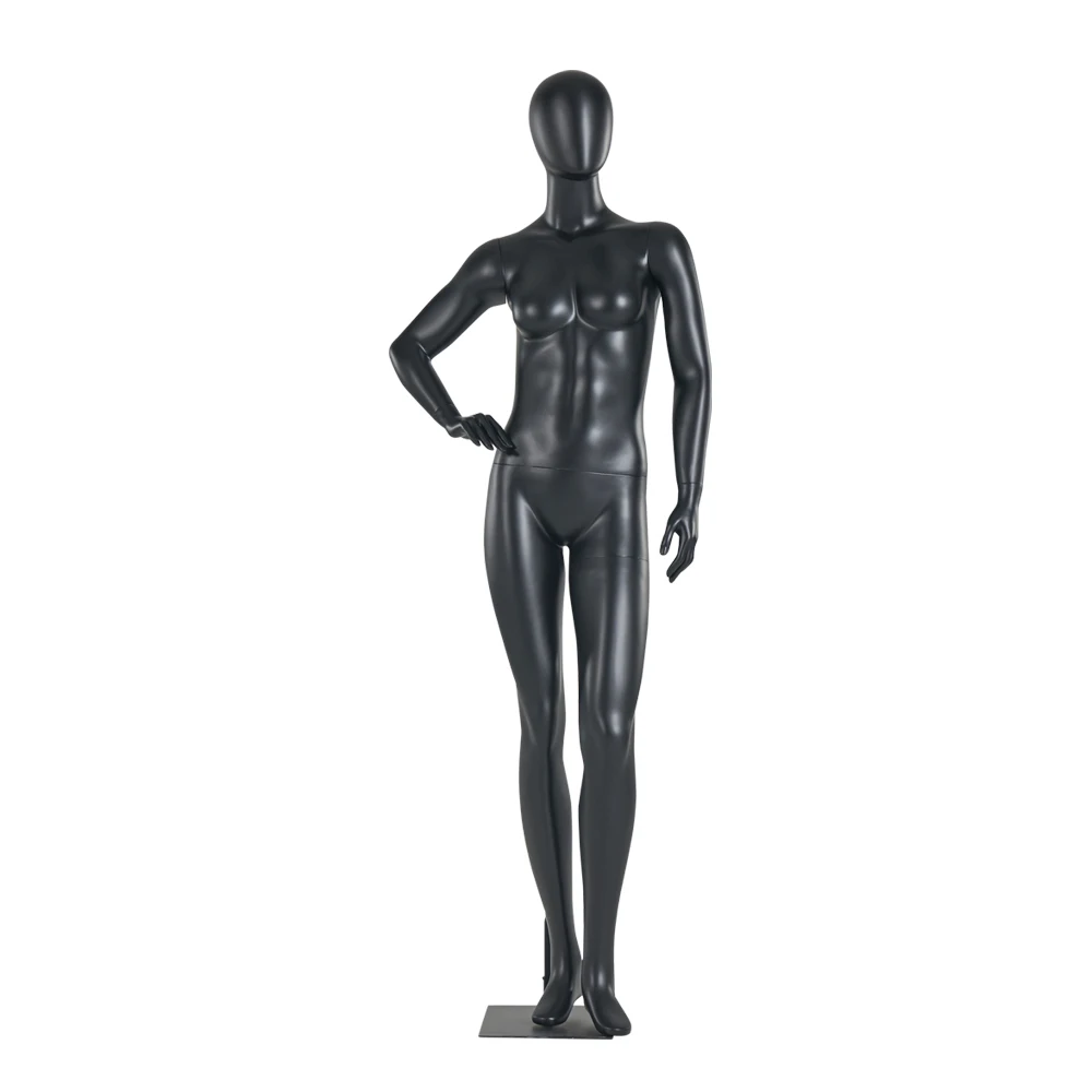 Standing Black Full Body Faceless Mannequin Female Abstract