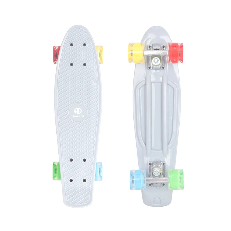 New Design Customized 22 inch Mini Fish Plastic Cruiser Skateboard with LED Light Wheels