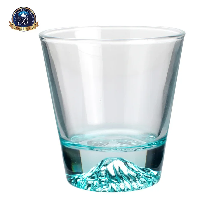 Japanese Style Mount Fuji Crystal Wine Glass Snow Mountain Glass Hollow Thick Bottom Whisky Cup shot glass