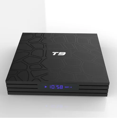 2019 alibaba hot sell RK3318 tv box android 4k satellite receiver 4gb 32gb 2.4G/5GHz WiFi  android tv box led t9