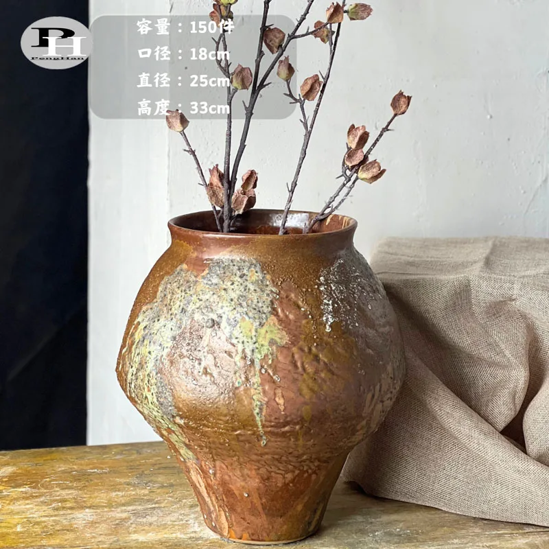 China Jingdezhen high quality cheap price wholesale hand made brown rural clay pot for decoration