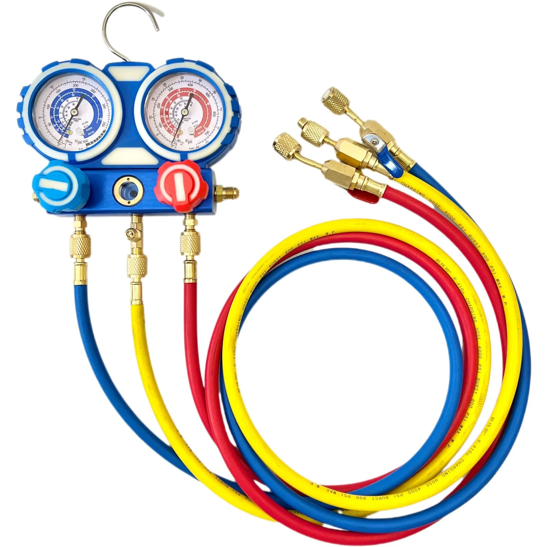 AC Gauge 3 Way Manifold Gauge Set Air Conditioning Manifold Charging Repair Auto Tool Set