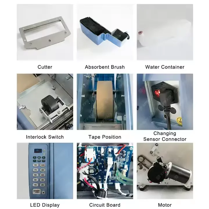 Professional Packaging Solution Automatic Water Kraft Gummed Paper Dispenser Tape Cutting Machine