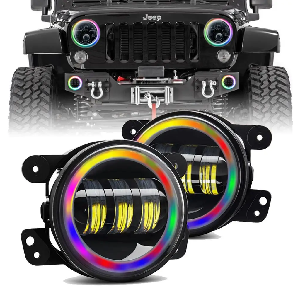  Лучший piaa 4 дюймов круглые противотуманные фары светодиодные RGB halo