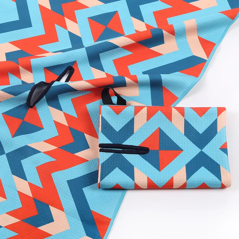 Wholesale Custom Sublimation Sports Golf Towel Waffle Weave Microfiber Golf Towel With Grommet