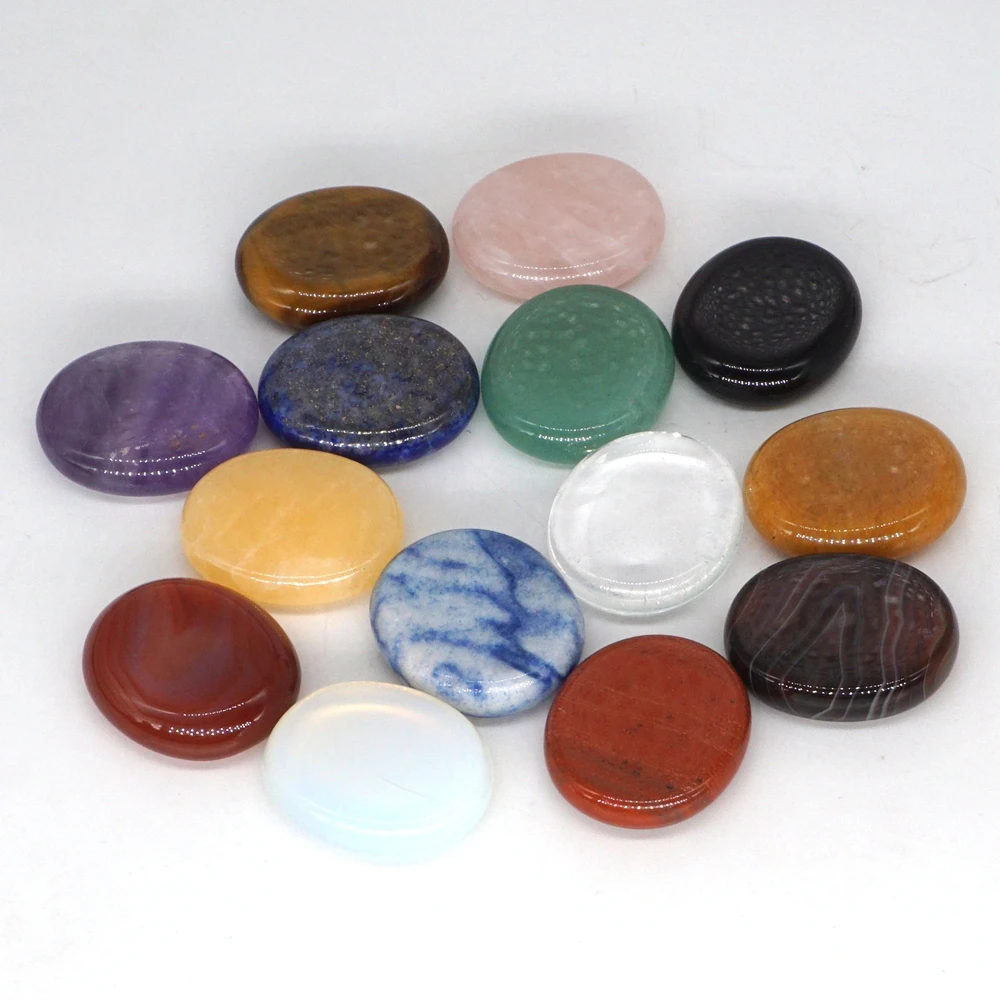 Wholesale Colorful Thumb Worry Stone Oval Polished Palm Pocket Healing Energy Crystal Massage Tumbled Stones For Stress Relief