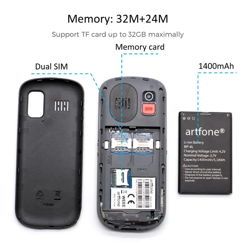 MTK Quality elder cradle phone for senior Artfone