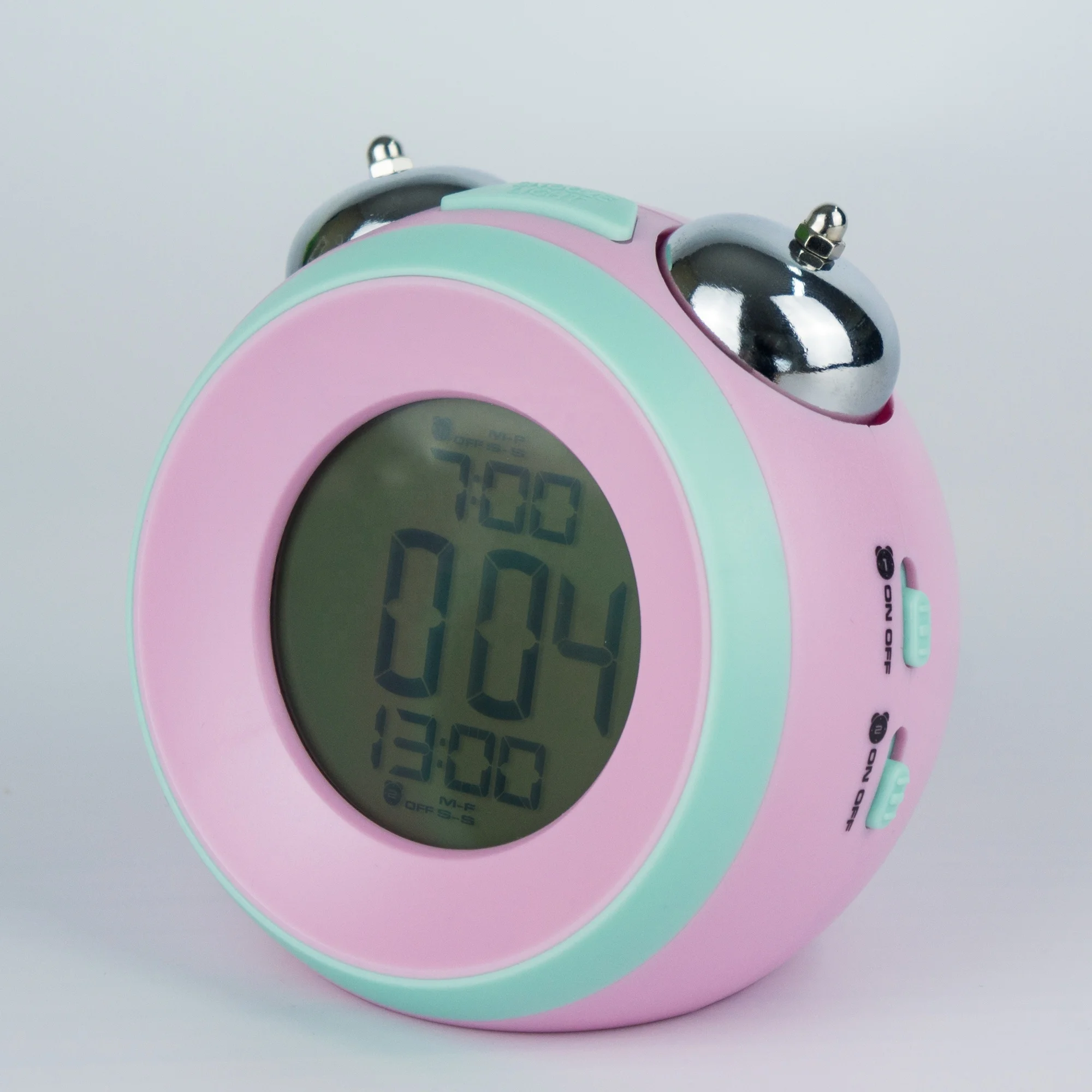 Battery Powered Electronic Digital Twin Bell Digital Table Clock Alarm Clock for Heavy Sleepers