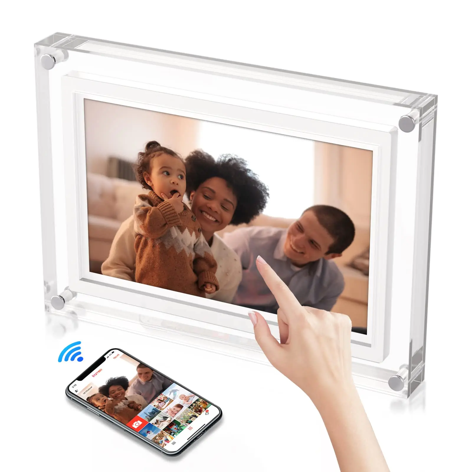 Factory Wholesale Customized WiFi Digital Video Photo Frame Home Decoration Picture Video Display  Acrylic Digital Photo Frame