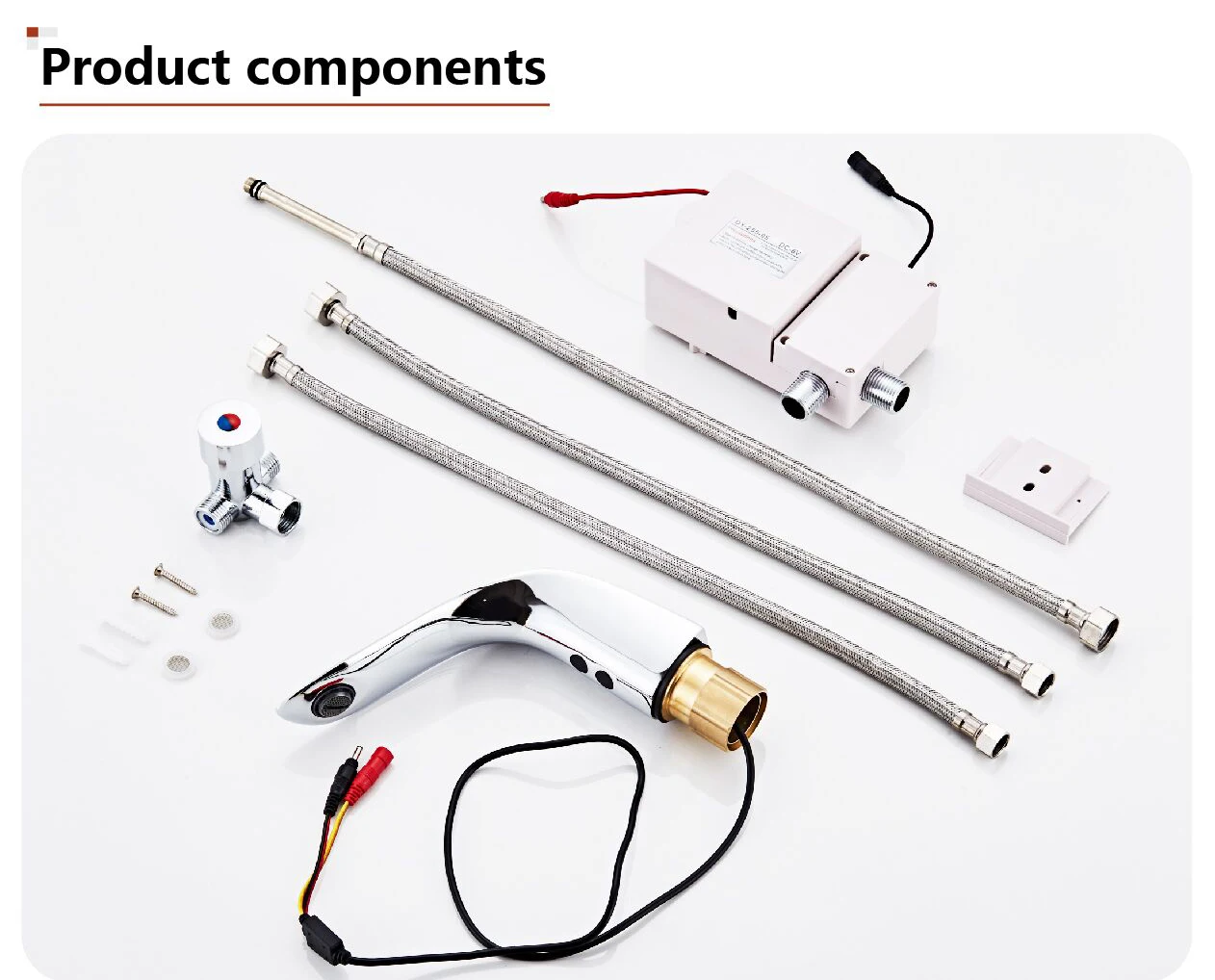 Automatic taps faucet with sensor deck mounted full brass material mixer water cold & hot Ac electricity Dc battery power