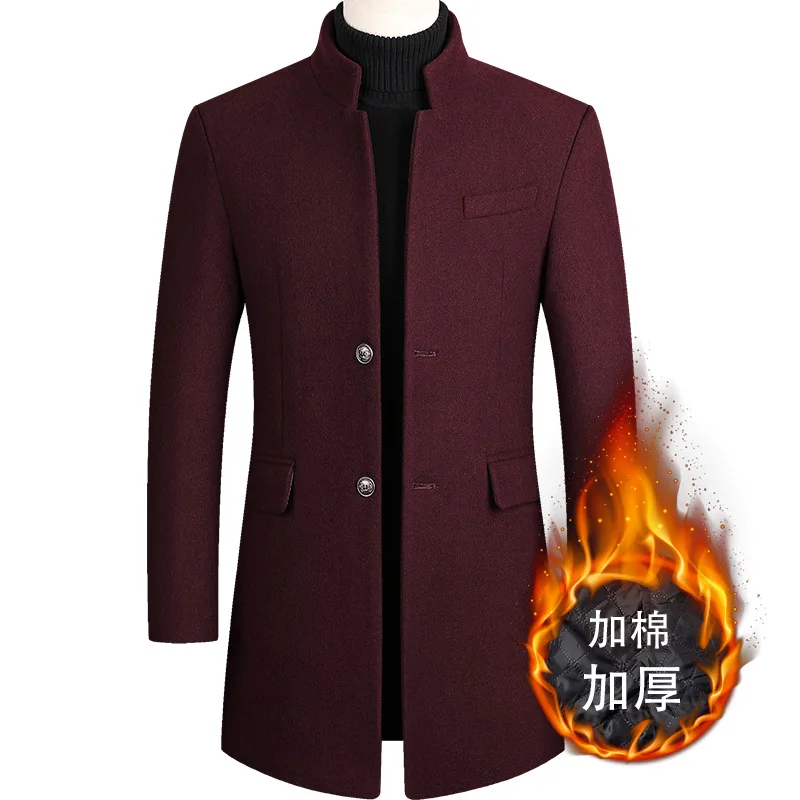 Autumn Winter Mens Windbreaker Coat Slim Fit Business Casual Long Trench Coat Man Spring Outerwear