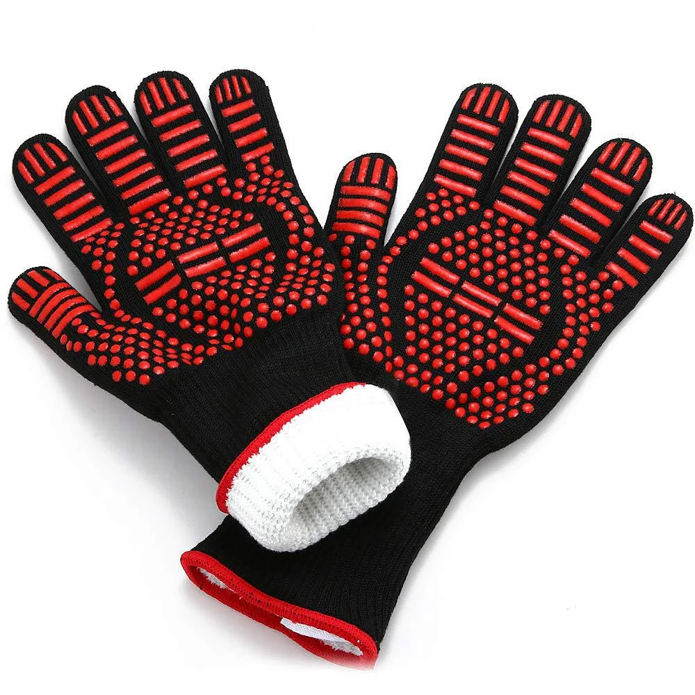 
bbq gloves thermal fireproof High temperature Mittens safety protection work glove grill 