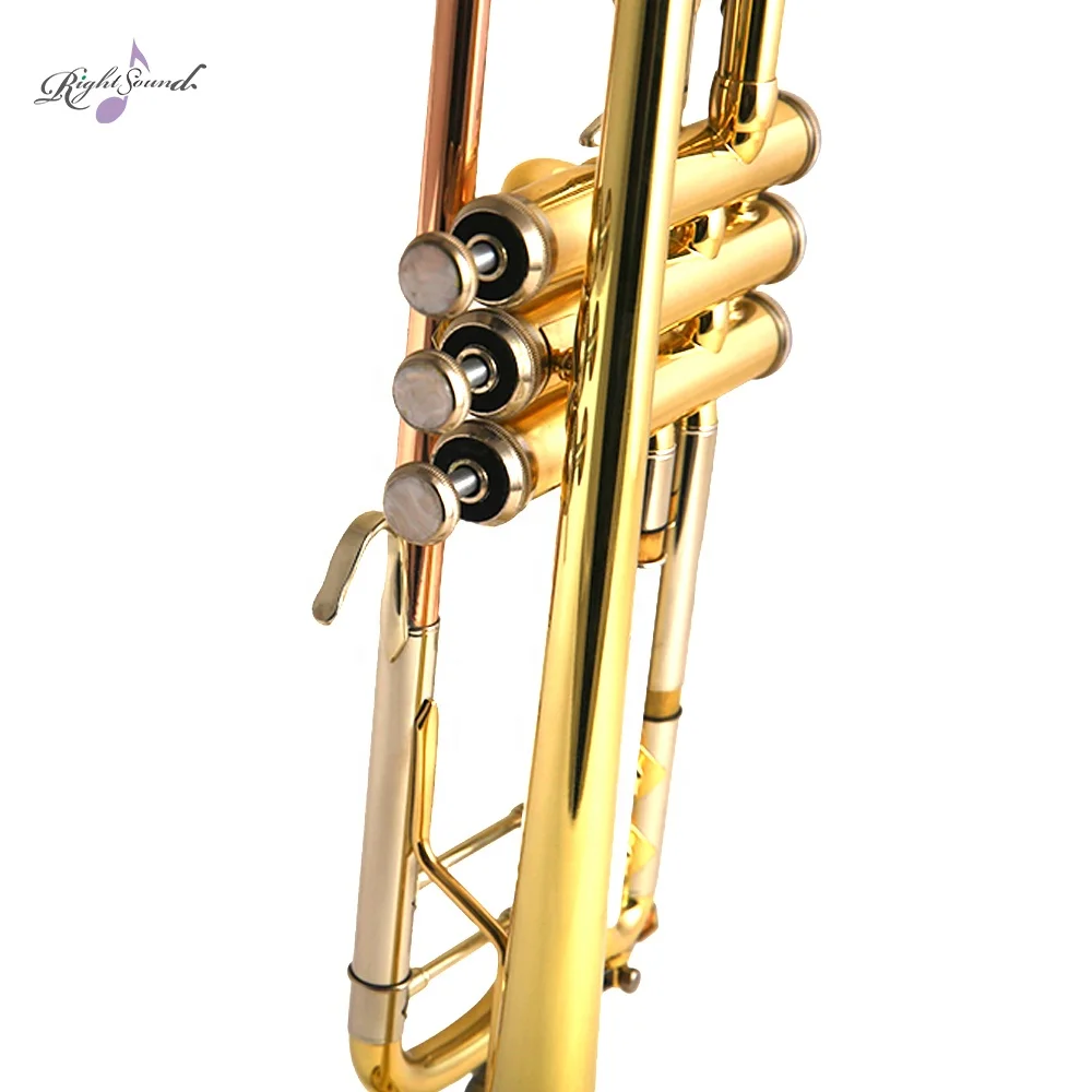 Wholesale price custom Bb Tone Gold Lacquer Trumpet OEM brasswind musical instrument for sale