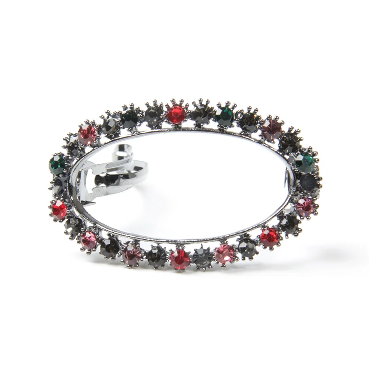 V&R Hot Selling Korean Multi Ston Oval Pin Geometric Crystal Rhinestone Hair Clip