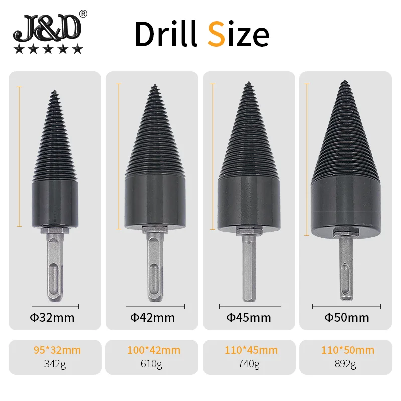 Special drill bit for wood chopping electric drill electric hammer tool for chopping wood split drill for household use