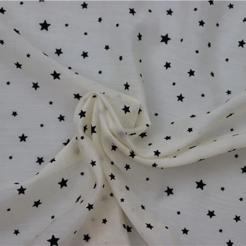 Hot sale custom designs Direct Printing Star Pattern Home Textile Comfortable Clothing flocking fabric