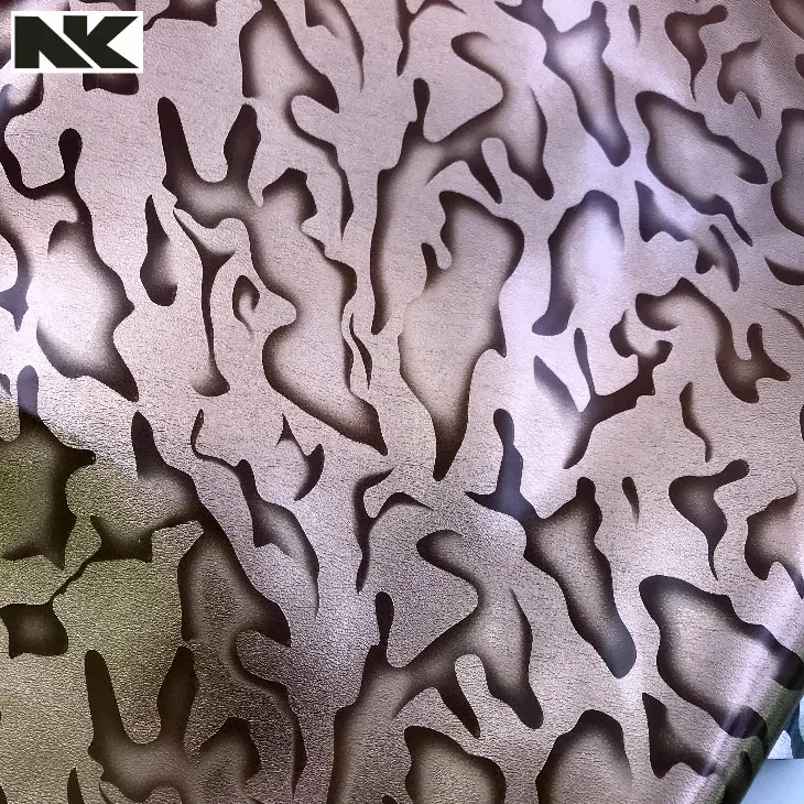 P389 painted high-gloss metal hand-painted camouflage PU artificial leather for bags, handbags and belts