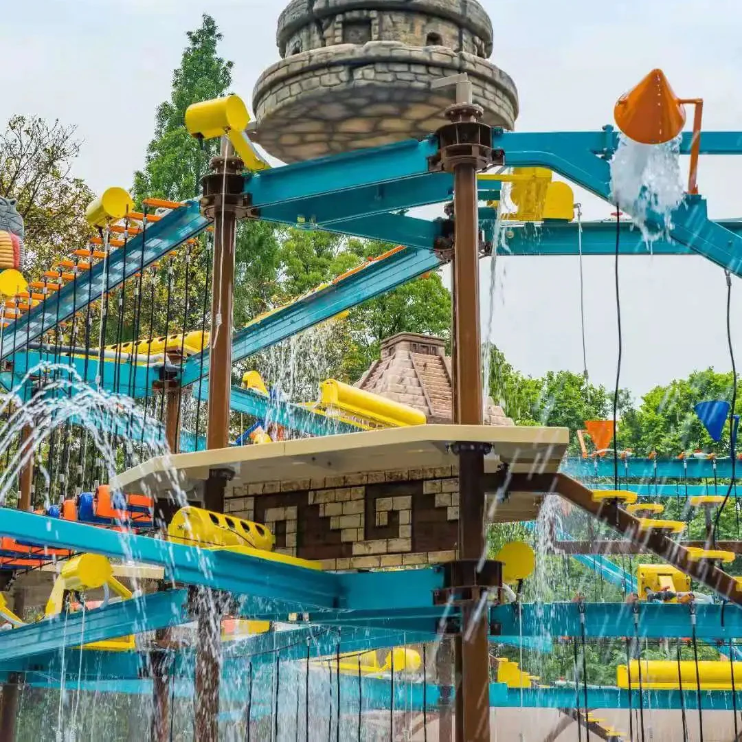 Commercial Water Park Equipment Fiberglass Water Pool Slide Water House For Kids Adult