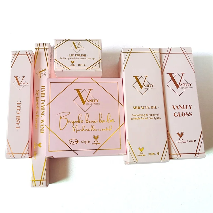 CS-148 Custom design printing white cosmetic packing boxes box for discharge makeup oil and skin care packaging