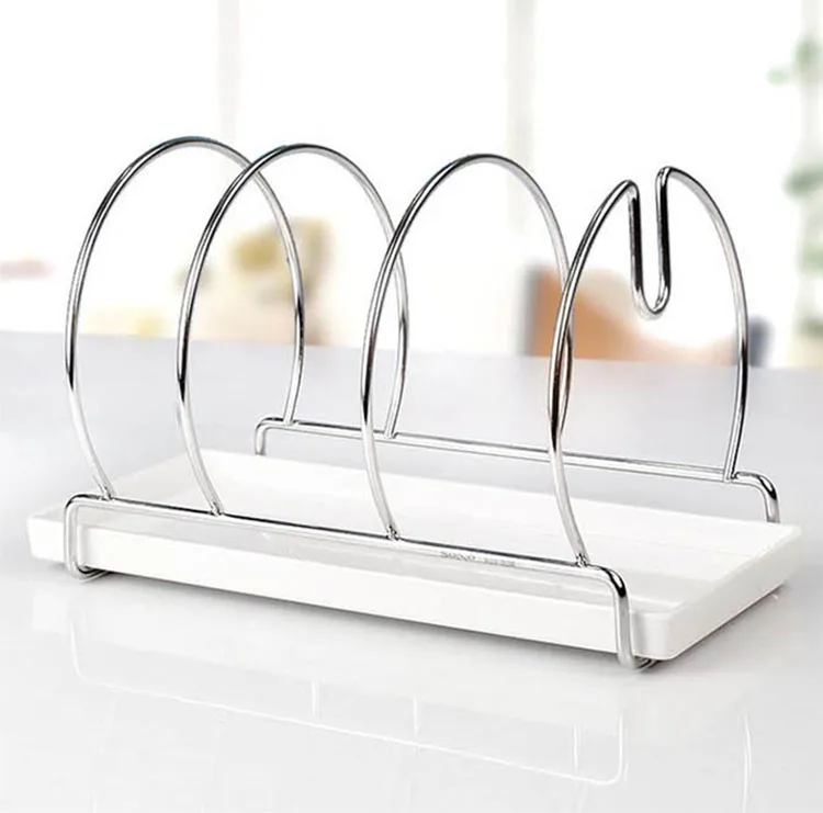 Multifunctional Kitchen Cookware Chopping Board Storage Rack Stainless steel Pot Lid Holder Pot Lid metal Storage Rack