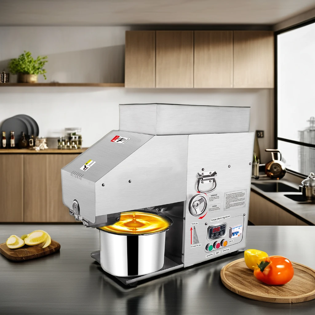 MJ 10 kg/h Mini Home use Oil Presser Small Commercial Coconut Palm Walnut Peanut Sesame Sunflower Screw Oil Press Machine 1100W