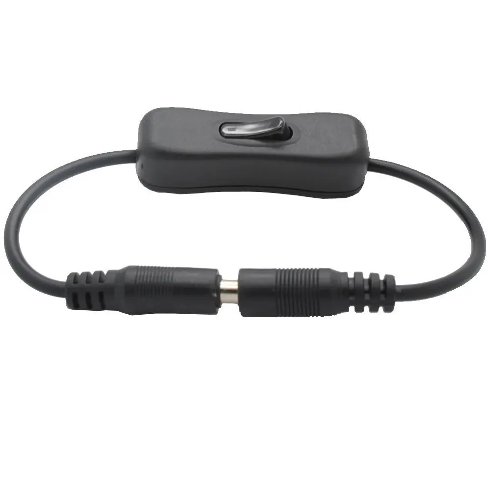 LED Strip Light Inline On/Off Switch LSZH Cable DC Jack (5.5x2.1mm) Male to Female Connector, DC Jack Switch,12V Inline Rocker