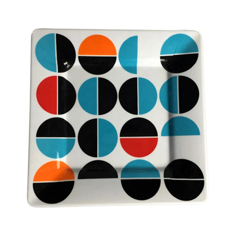 Custom printed wholesale price melamine cheap square plastic plates