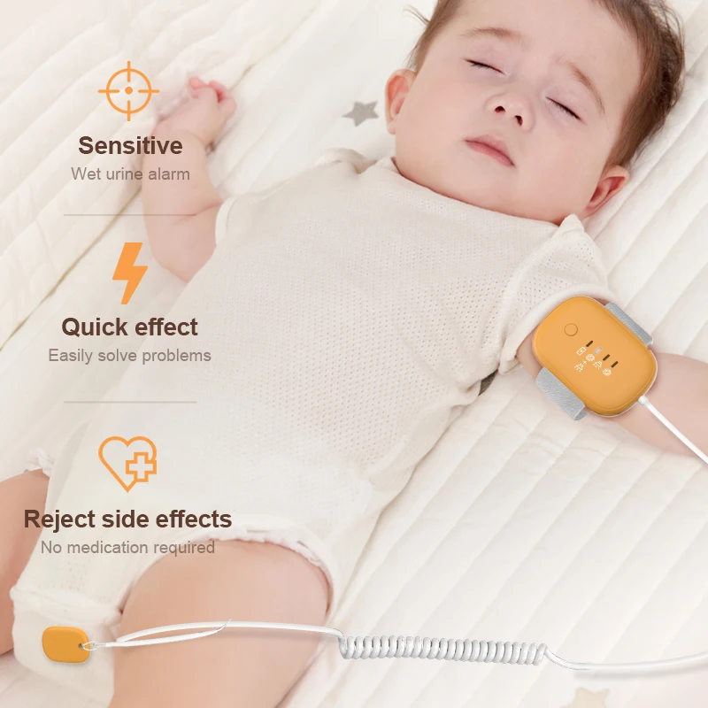 Three Modes Alarm Sensor Bedwetting Adults Wired Medical Vibrate Children Magnetic Bed Wetting Alarms for Kids