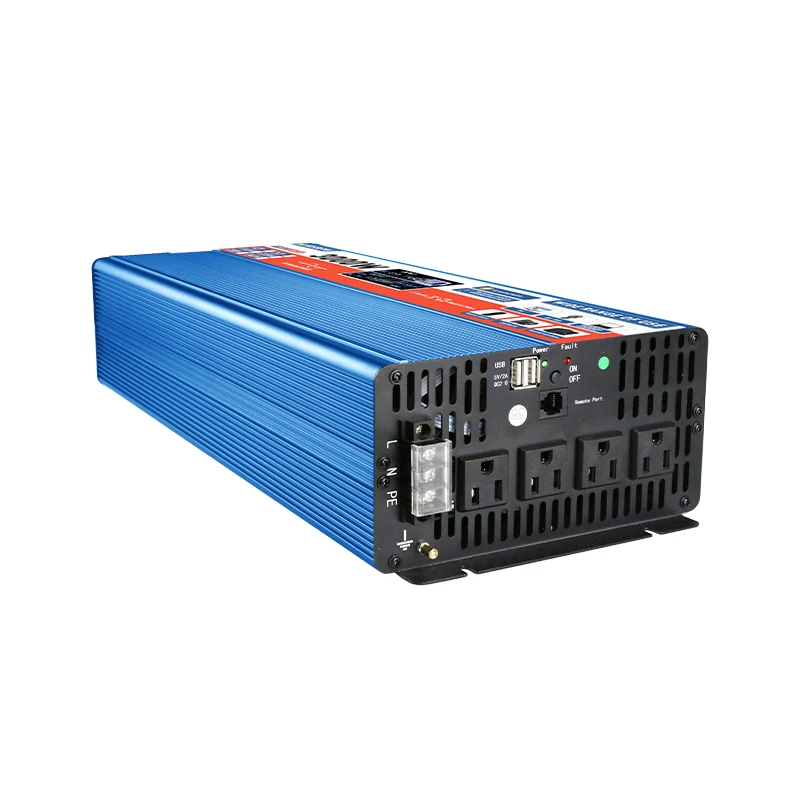 2022 New Design 3000W Pure Sine Wave Power Inverter 12V 24V 110V 220V DC To AC Off Grid Solar Converter With Big LCD Display
