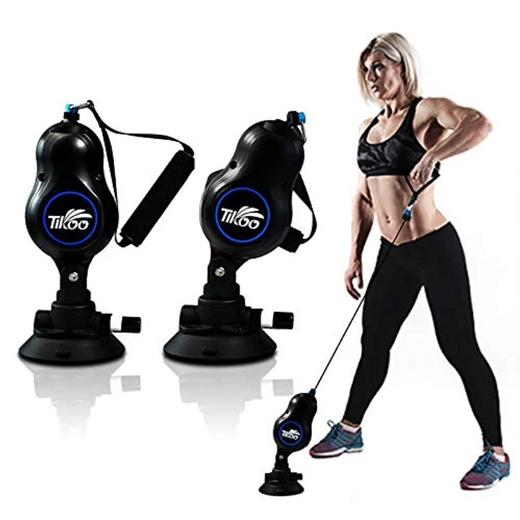Portable wall pulley resistance pull rope trainer with powerful suction cup