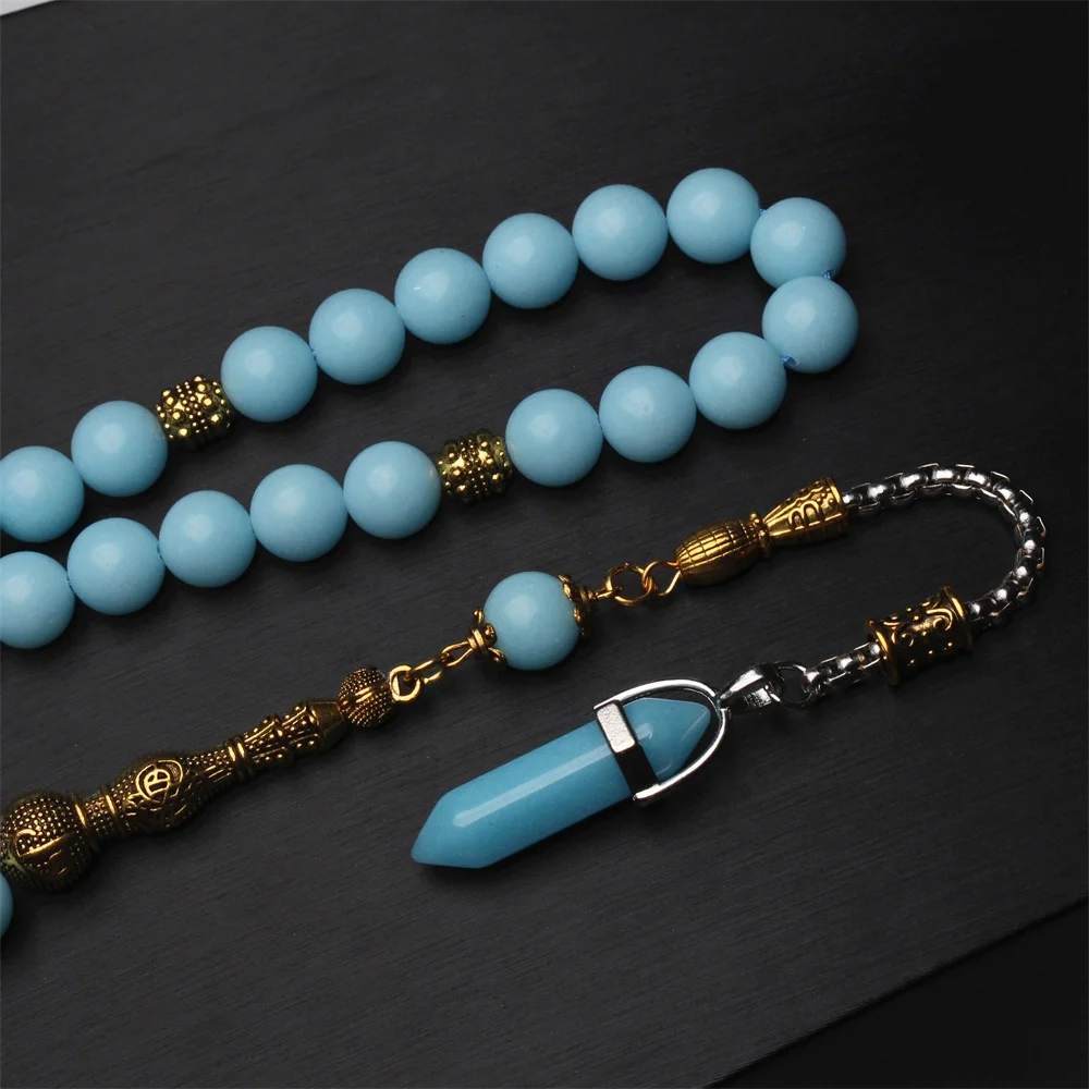 Muslim Tasbih Luminous stone Misbaha Metal tassel 33 66 99 prayer beads islamic fashion glow in dark Rosary tasbeeh