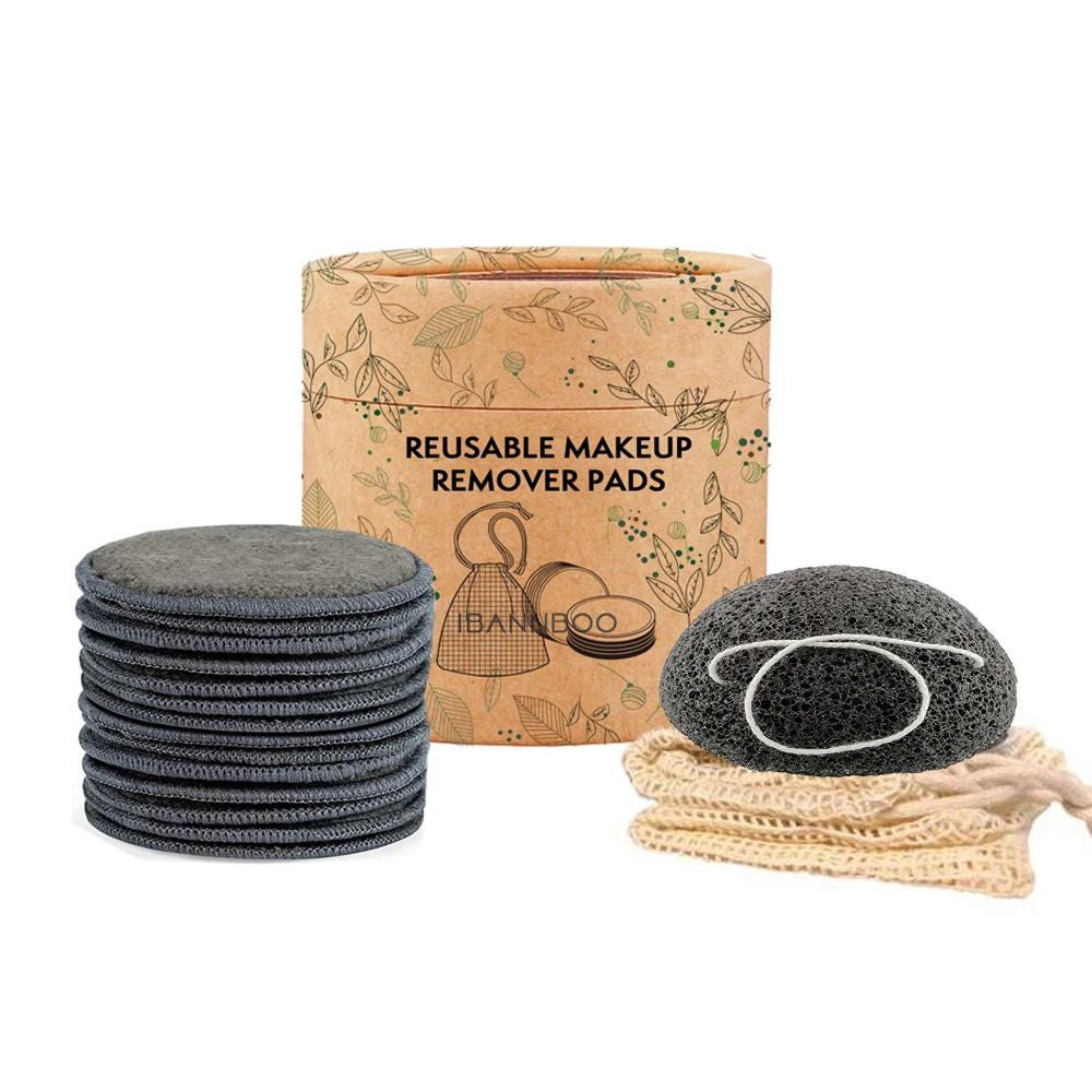 In Stock 6 pack Reusable Make up Pad Face Zero Waste bamboo makeup remover pads