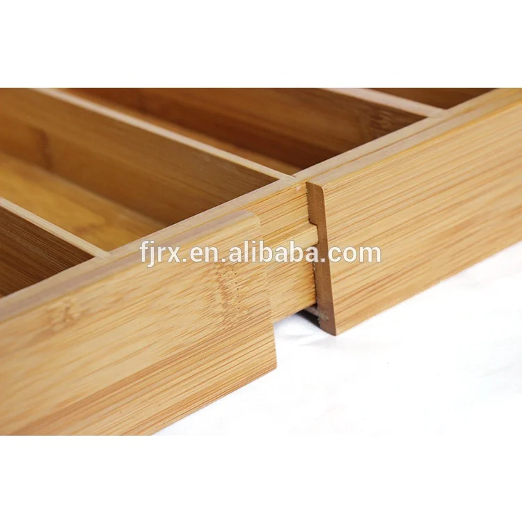Bamboo Expandable Compartments Drawer Organizer Premium Utensil Expandable Cutlery Tray
