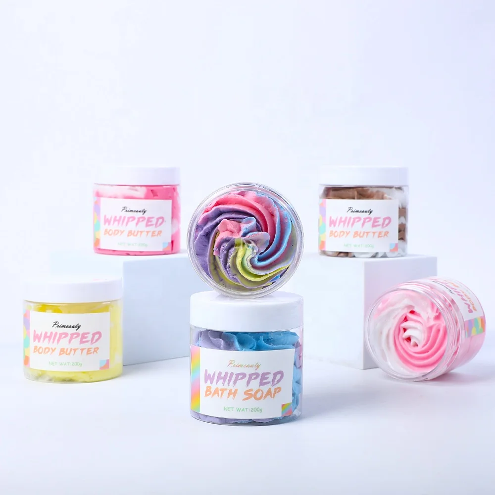 New Arrived Body Skin Lightening Moisturizing Nourishing Natural Organic Colorful Ice Cream Fruit Rainbow Whipped Body Butter
