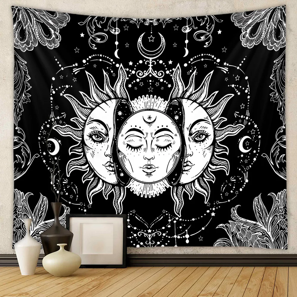 Wholesale Custom Indian Bohemian Mandala Boho Hippie Polyester Digital Printed Wall Hanging Tapestry for Bedroom Decor