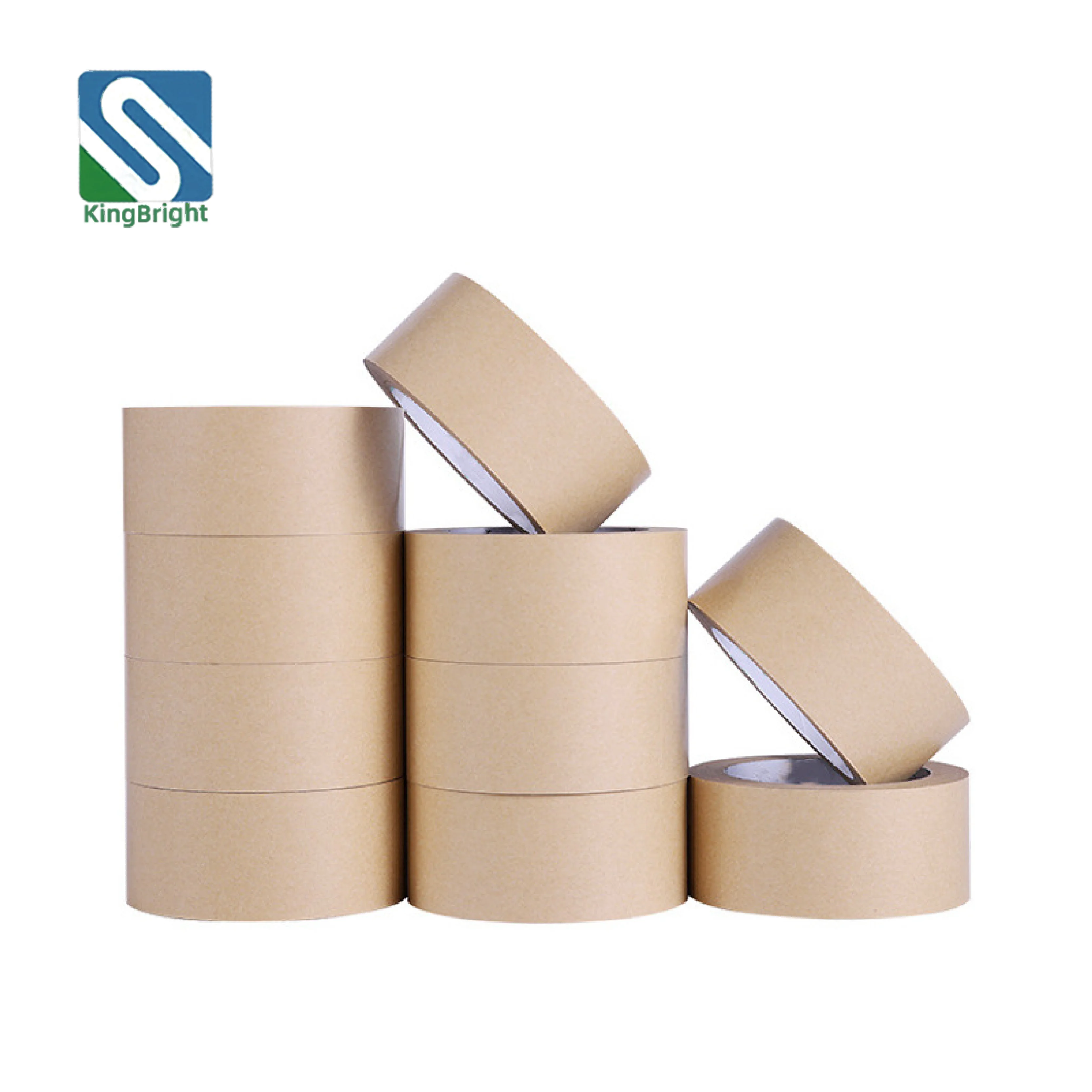 Environmentally-friendly wet kraft paper tape printable logo reinforced pasting cross-border e-commerce packaging tape