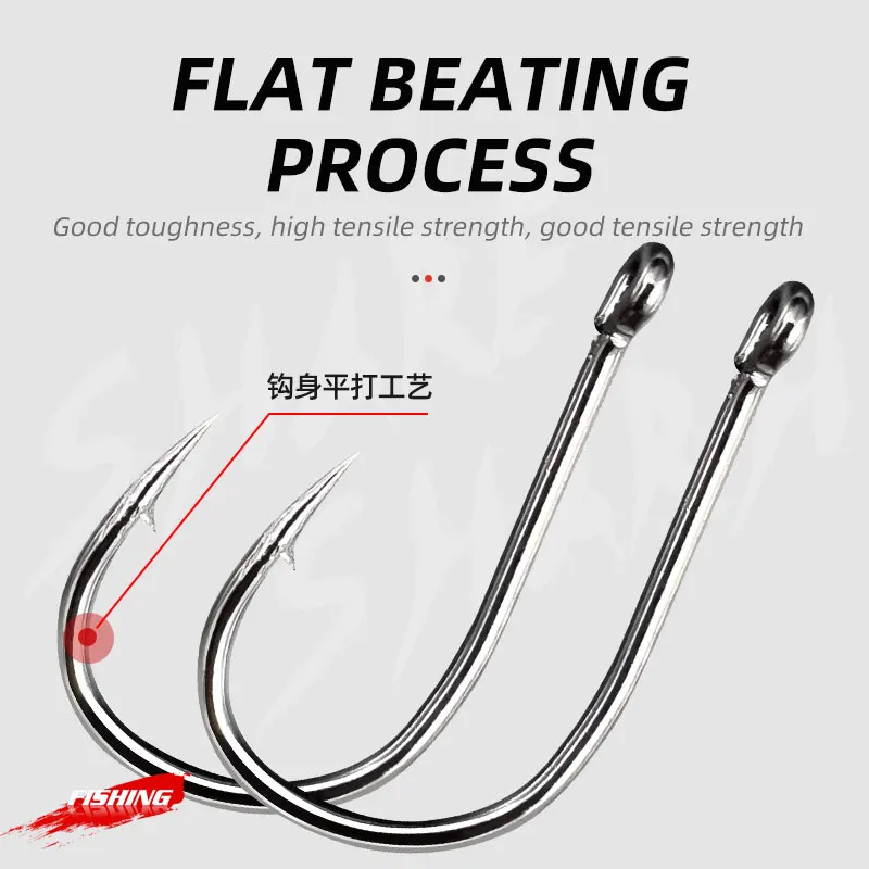 220pcs Fishing Hooks Set High Carbon Steel Strong Sharp Fishing Hooks with Barbs Freshwater Saltwater Fishing Tackle