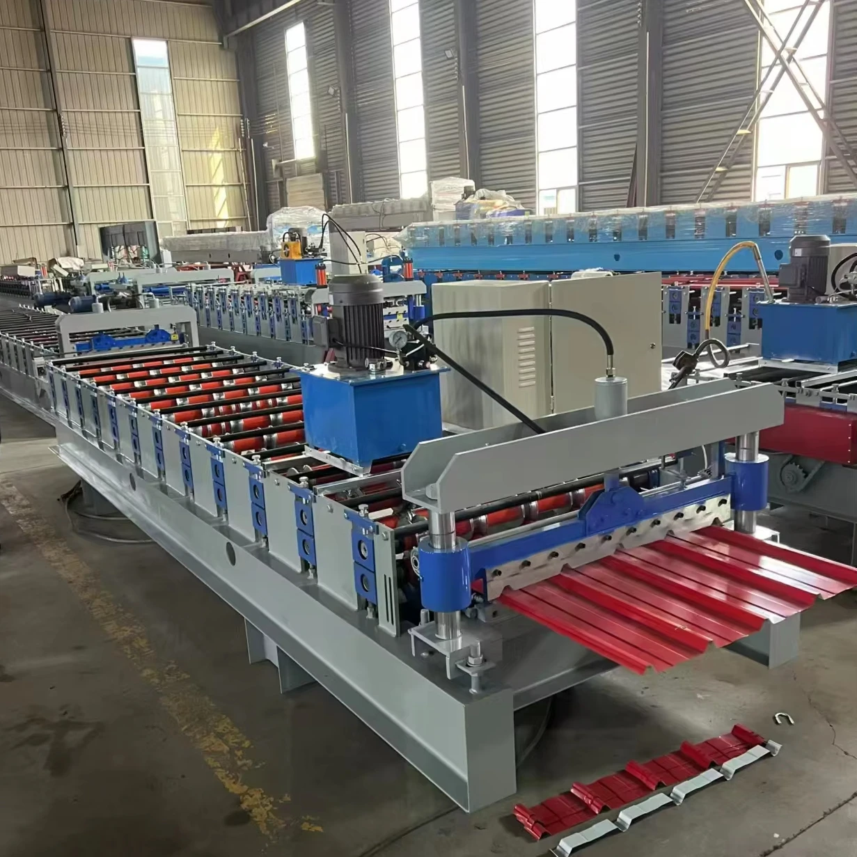 PLC Control System Motor Bearing Gear Core Wall Floor Roof Tile Roll Forming Machine