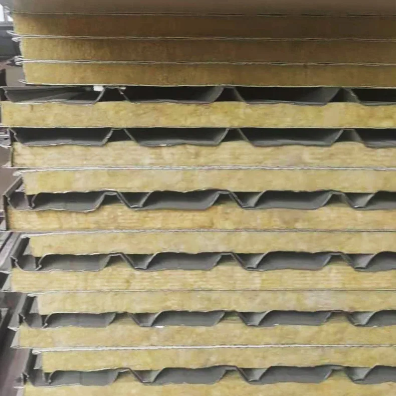customizable eps fireproof boards insulated roofing material rock wool sandwich panel exterior