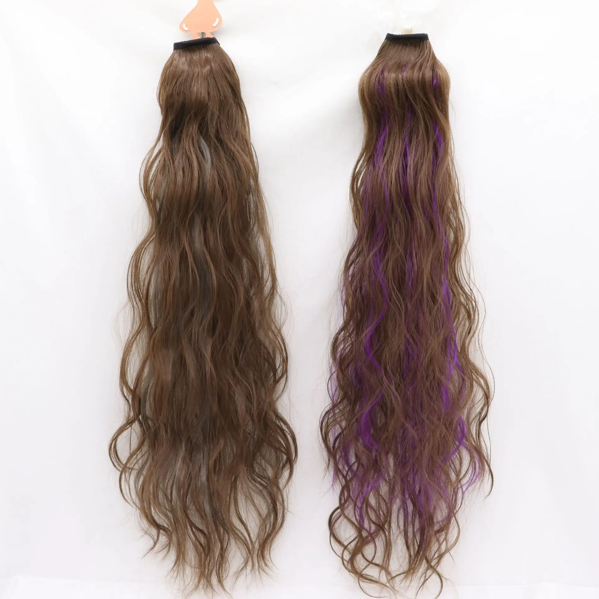 Новый стиль парик конский хвост женские длинные вьющиеся волосы бандаж коричневые натуральные вьющиеся средней длины короткий хвост